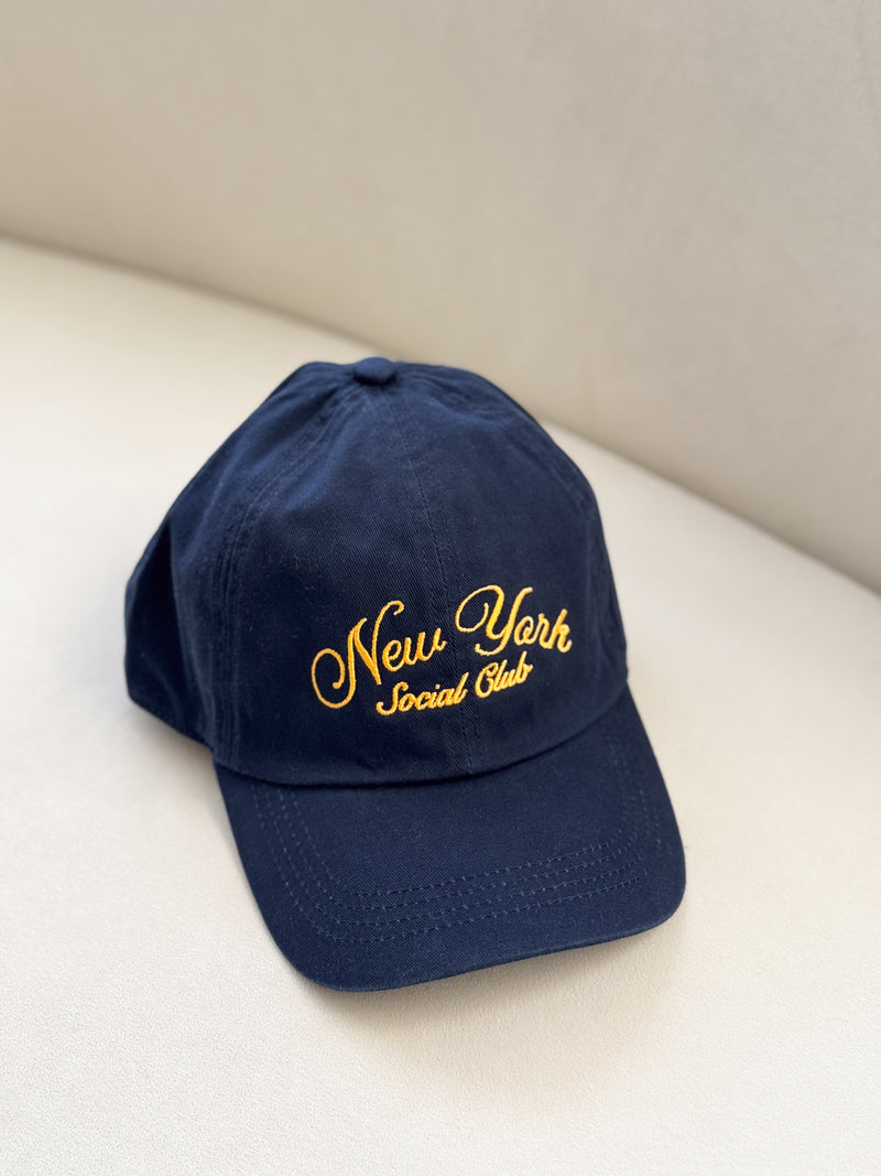 New York Social Club Baseball Cap in Navy - Stitch And Feather