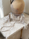 Clear Fringe Crossbody Bag in Beige - Stitch And Feather