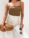 Ariel Knit Cami Top in Taupe - Stitch And Feather