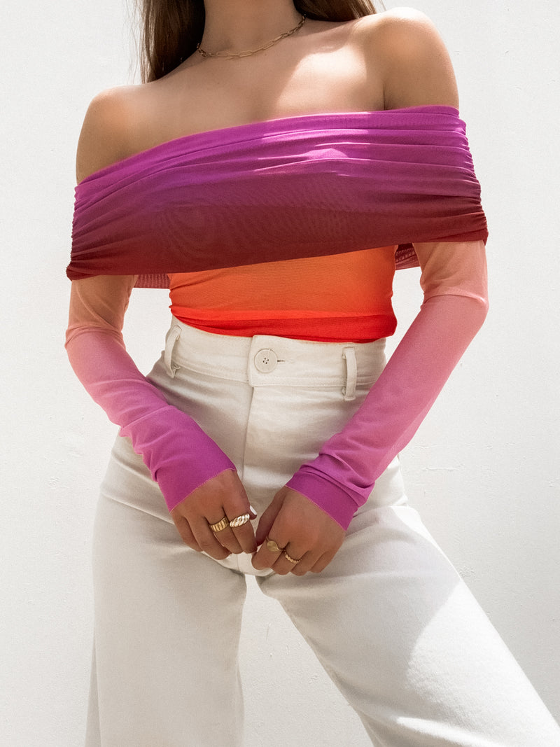 Miami Sunset Mesh Top - Final Sale - Stitch And Feather