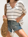 Little Things Stripe Knit Top in Ivory - Stitch And Feather