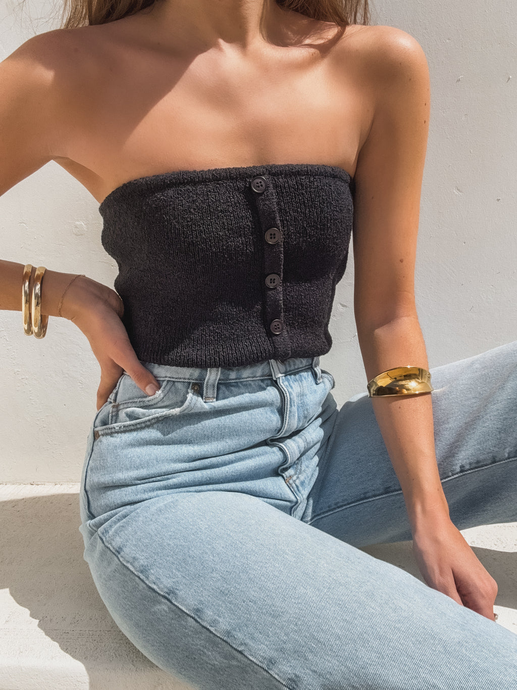 After Hours Knit Top in Black - Stitch And Feather