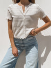 Juna Knit Top in White - Stitch And Feather