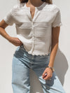 Juna Knit Top in White - Stitch And Feather