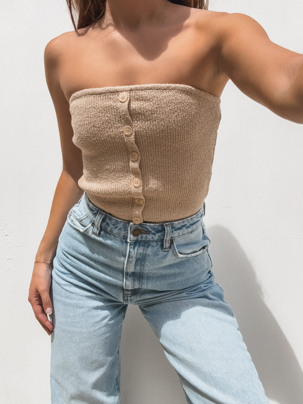 After Hours Knit Top in Taupe - Stitch And Feather