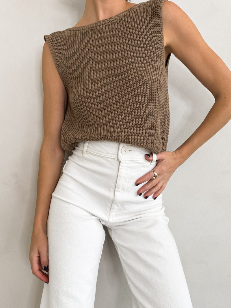 Back Off Twisted Knit Tank - Stitch And Feather