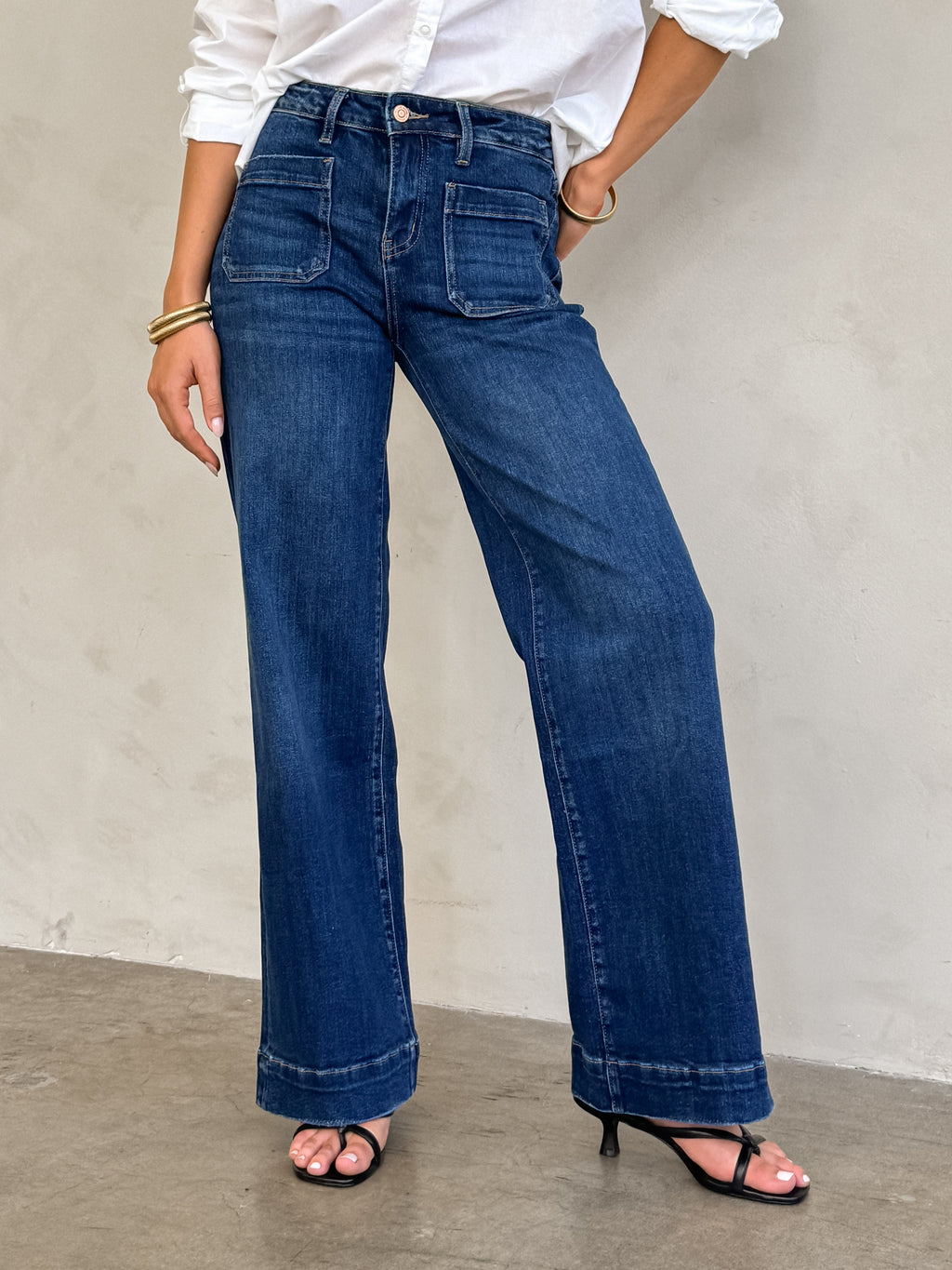 She Means Business Wide Leg Jeans - Stitch And Feather