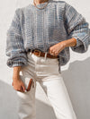 Danika Two Tone Sweater in Denim