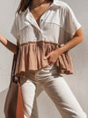 Grasslands Tiered Button Up Top - Stitch And Feather