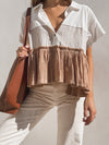 Grasslands Tiered Button Up Top - Stitch And Feather