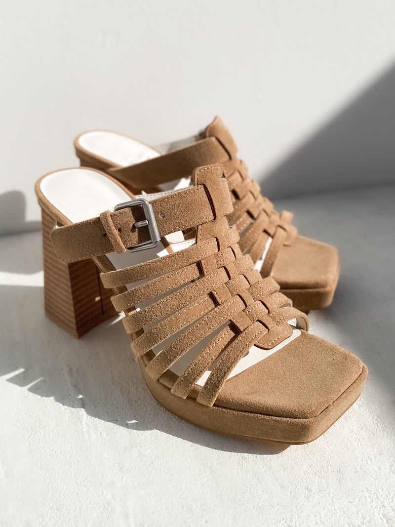 Rome Basket Weave Sandal in Khaki - Stitch And Feather
