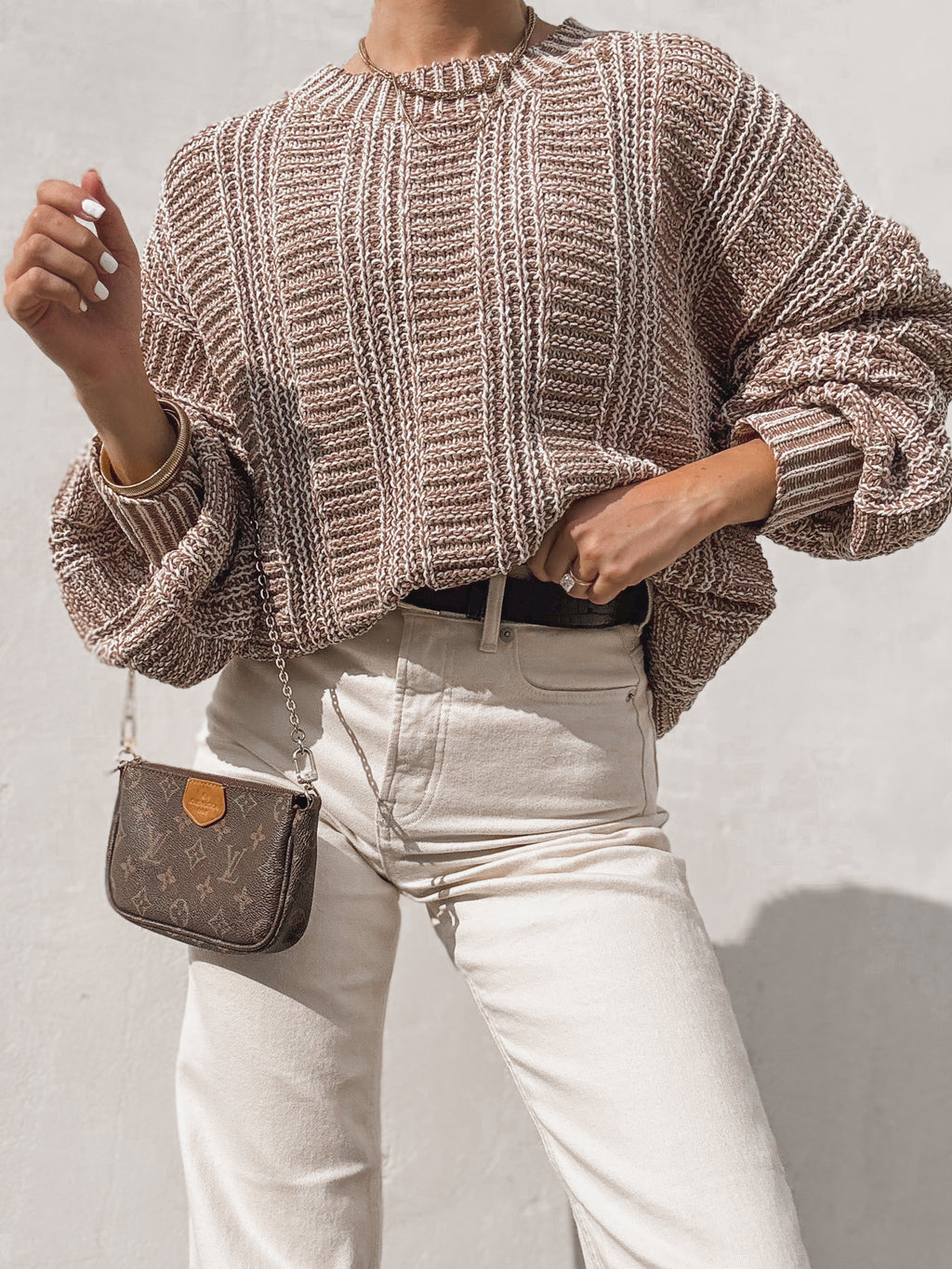 Danika Two Tone Sweater in Mocha - Stitch And Feather