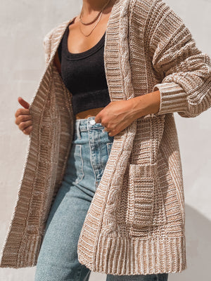 Caramel Chunky Knit Cardigan - Stitch And Feather