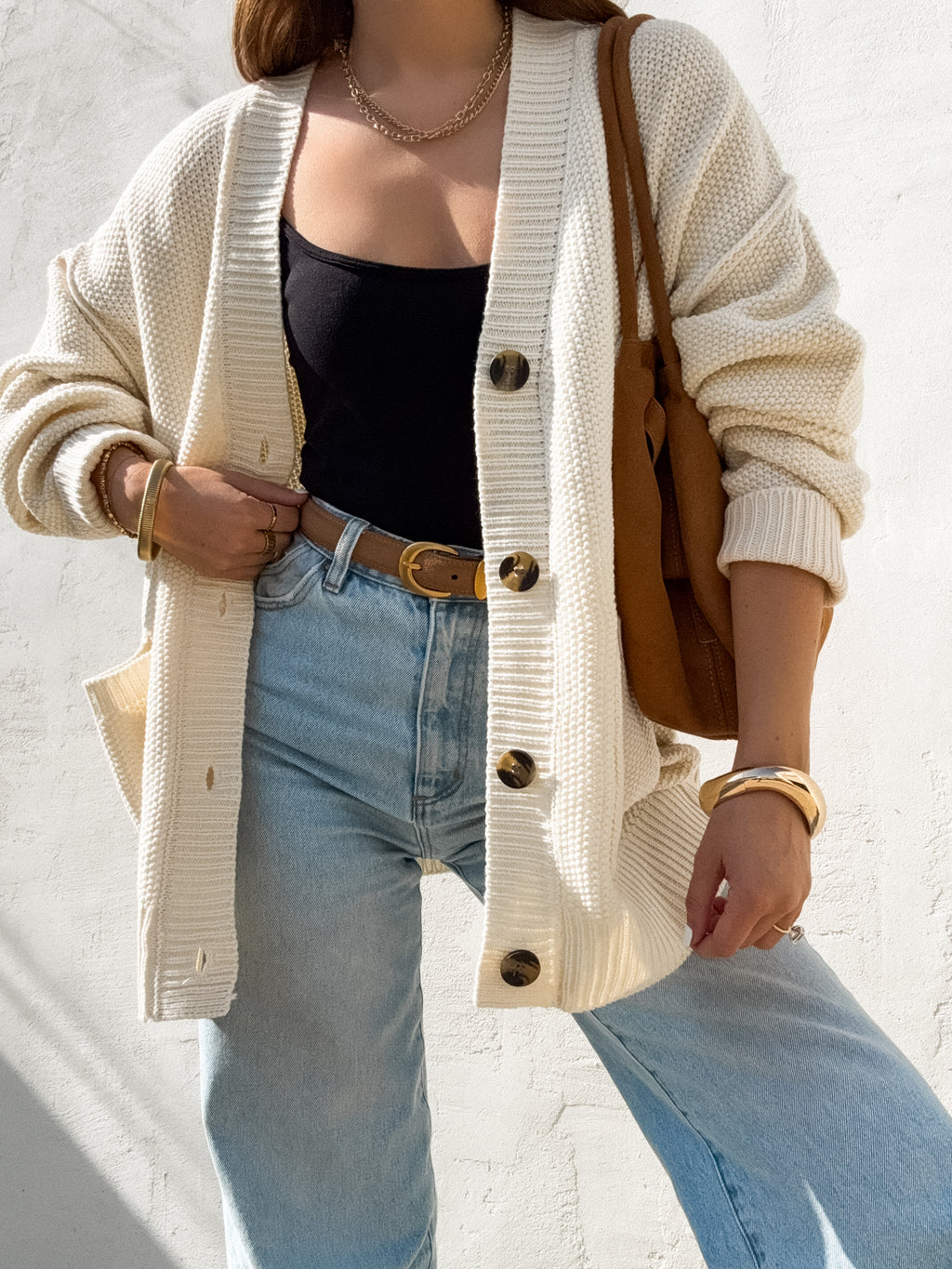 Isabella Textured Button Cardigan
