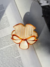 Gold Flower Hair Clip in Beige - Stitch And Feather