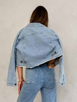 Harley Crop Denim Jacket - Stitch And Feather