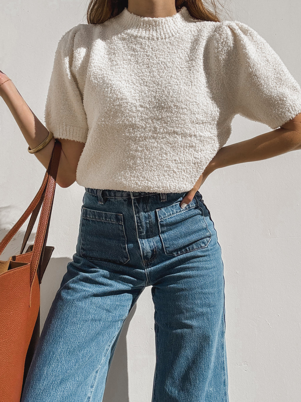 Aurellie Knit Top in Cream - Stitch And Feather