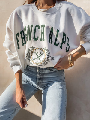 French Alps Graphic Sweatshirt - Stitch And Feather