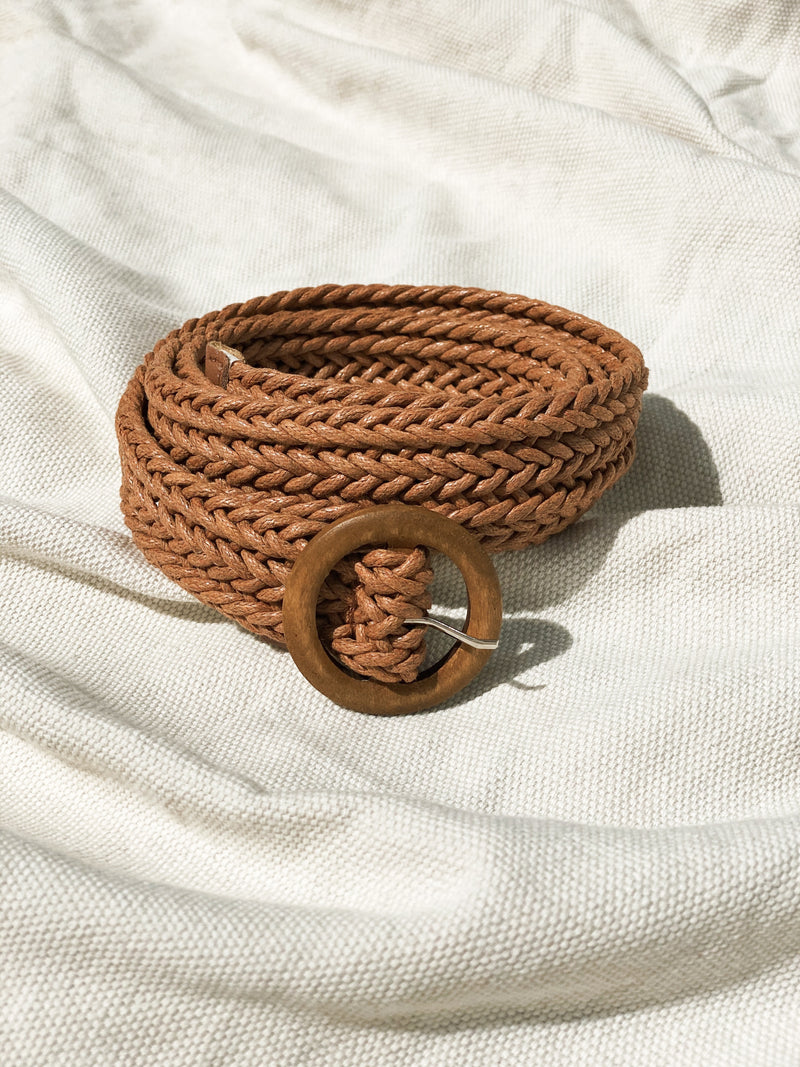Woven Belt in Khaki - Stitch And Feather