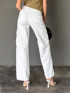 Let Loose Cargo Jeans in White - Stitch And Feather