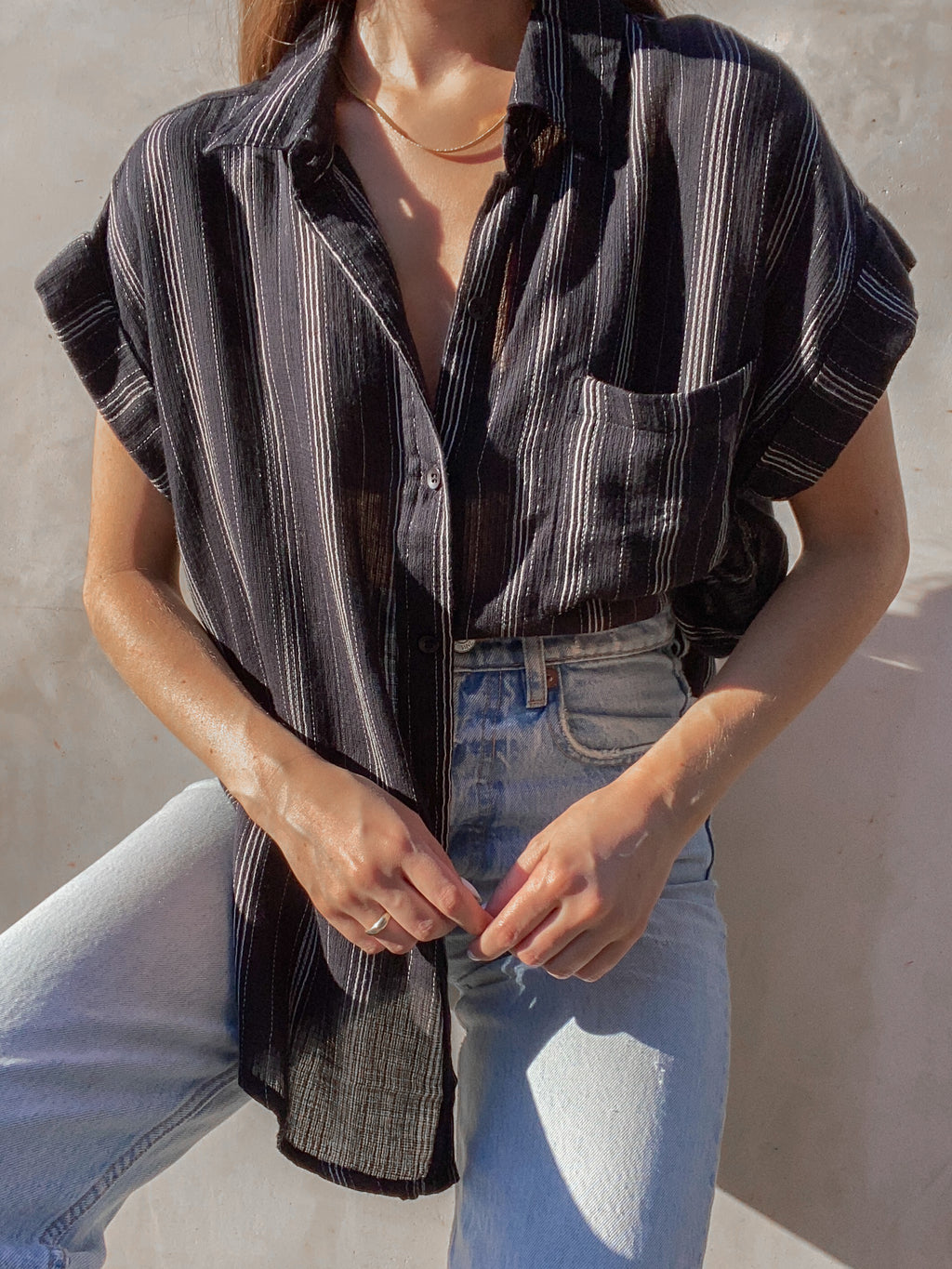 Sailor Stripe Button Down - Stitch And Feather