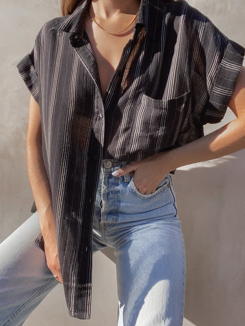 Sailor Stripe Button Down - Stitch And Feather