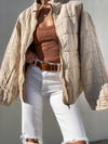 Holland Quilted Zip Up Jacket in Bone - Stitch And Feather