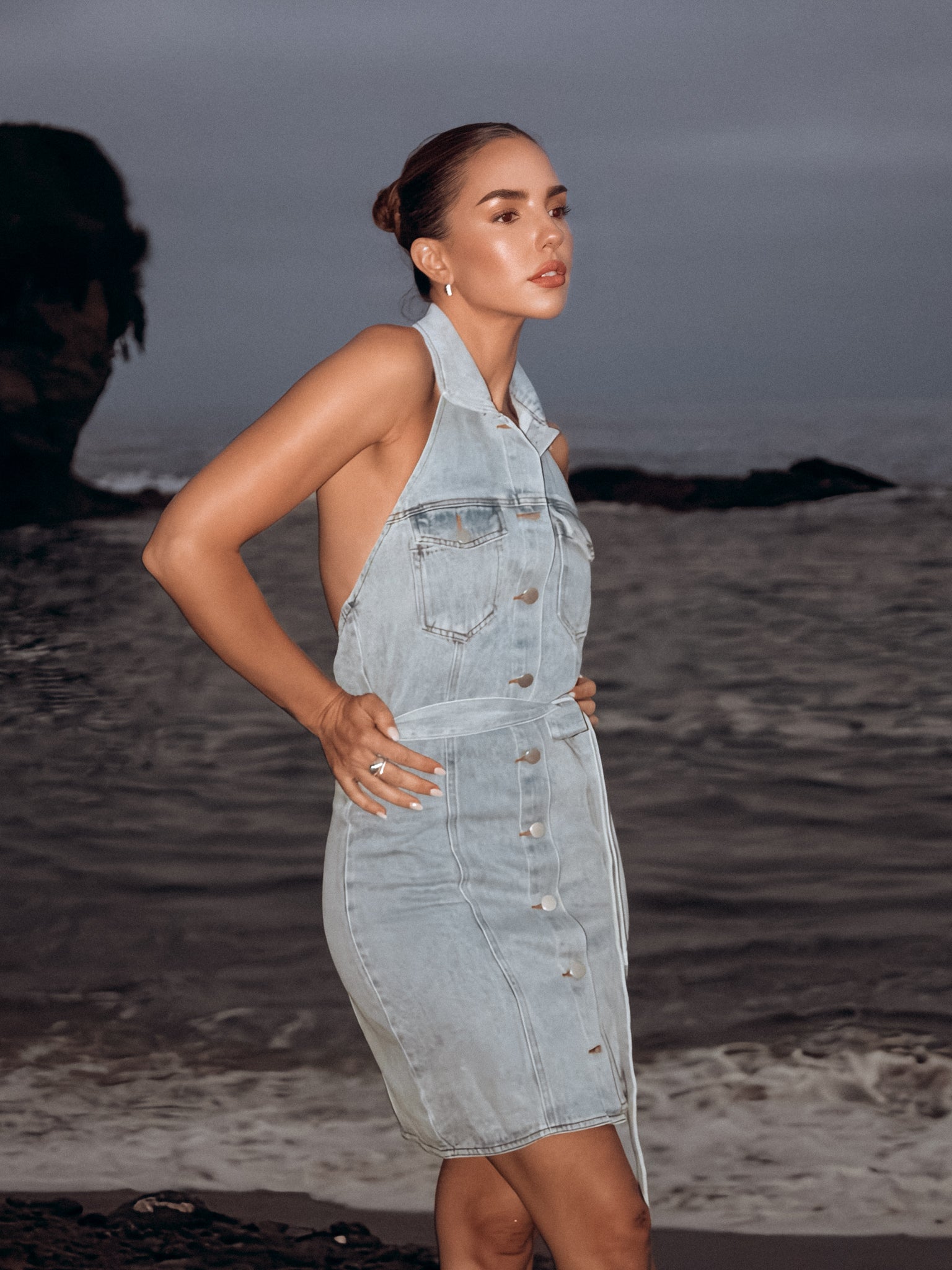 Sunday Crush Denim Mini Dress - Final Sale Stitch And Feather Sunday Crush Denim Mini Dress - Final Sale Stitch And Feather