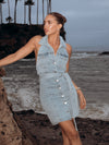 Sunday Crush Denim Mini Dress - Stitch And Feather