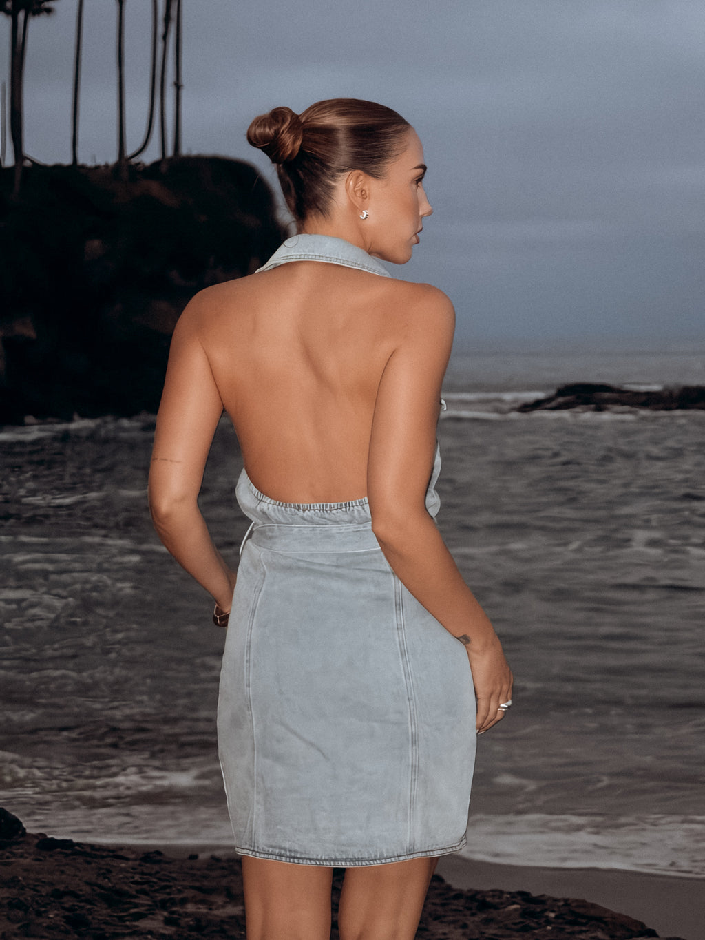 Sunday Crush Denim Mini Dress - Stitch And Feather
