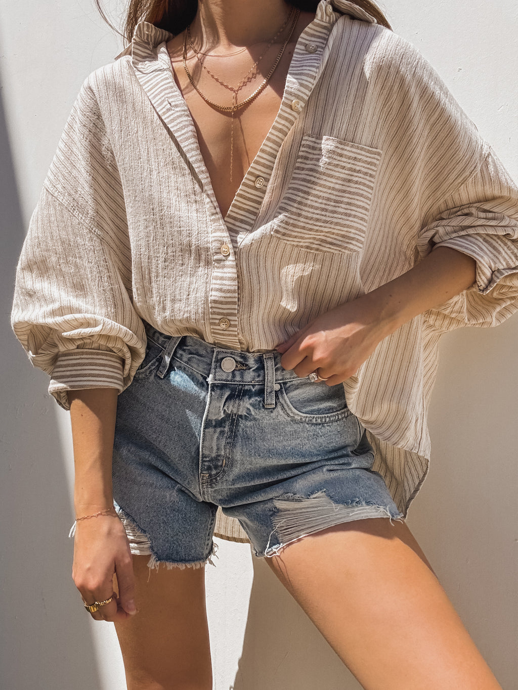 Sand Dollar Stripe Button Down
