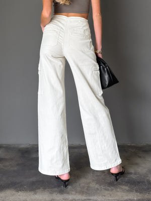 Sorrento Cargo Pants in Ecru - Stitch And Feather