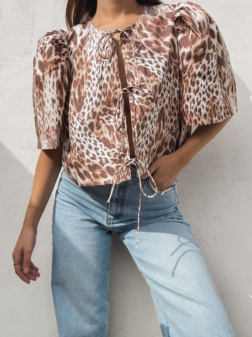 Wild Side Tie Front Top - Stitch And Feather