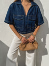 Millie Denim Top in Dark denim - Stitch And Feather
