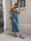 Isabella Denim Maxi Dress - Stitch And Feather