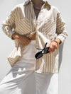 Indie Stripe Button Down in Stone - Stitch And Feather