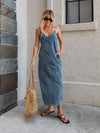 Isabella Denim Maxi Dress - Stitch And Feather