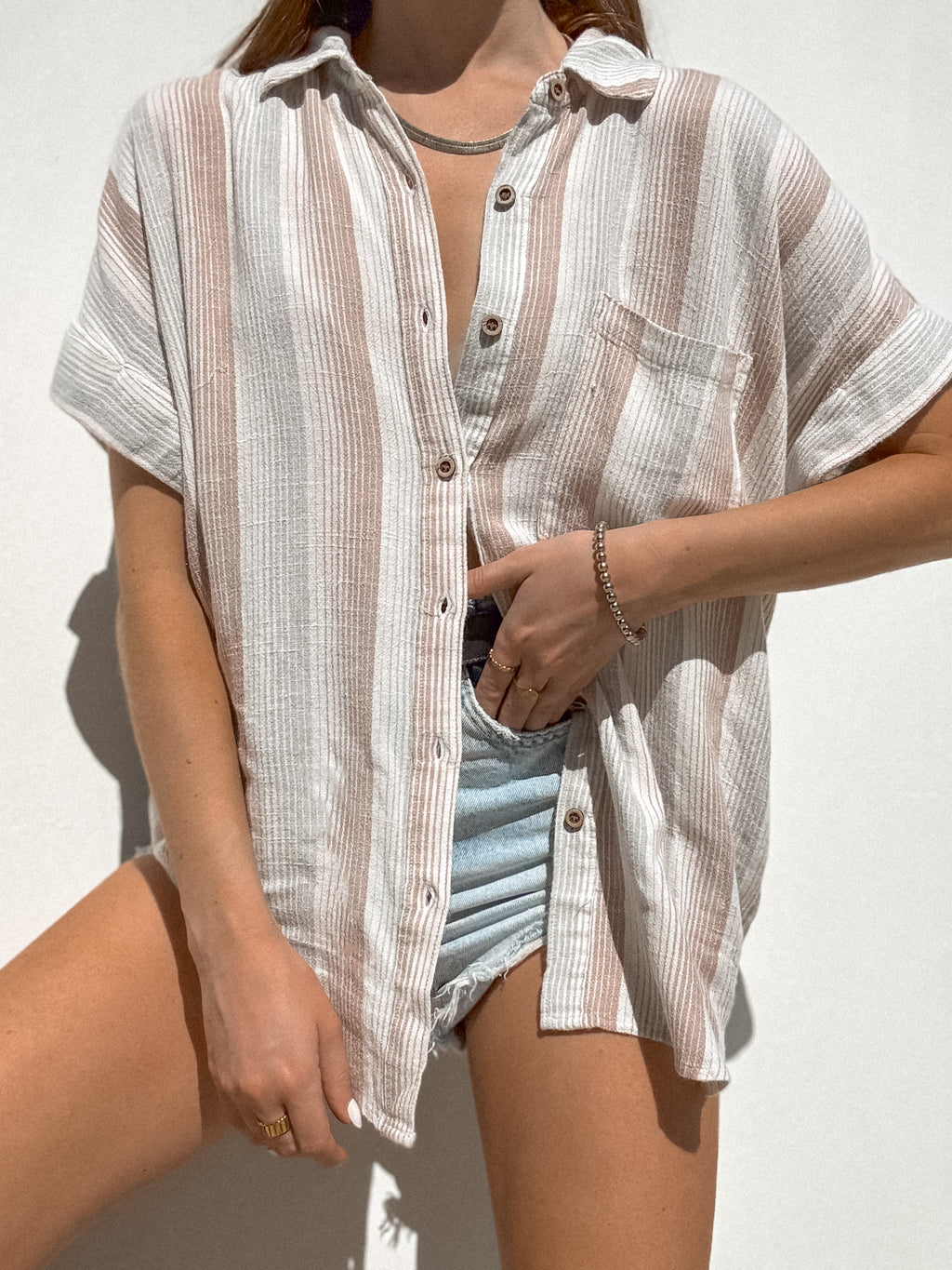 Damien Striped Button Up - Stitch And Feather