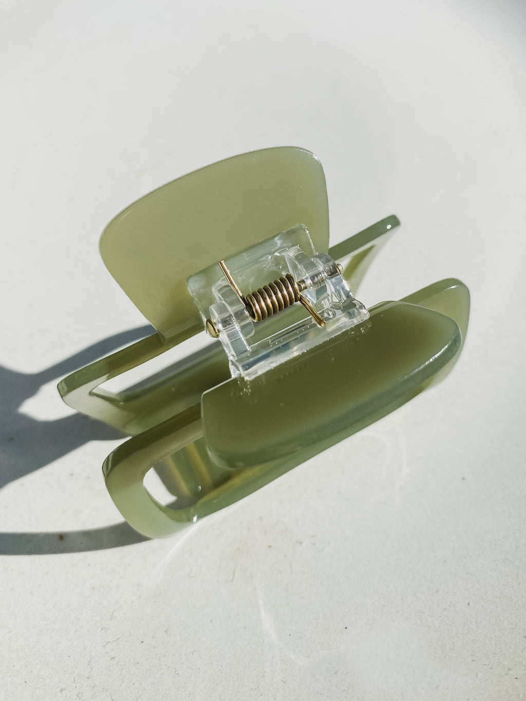 Square Hair Clip in Olive - Stitch And Feather