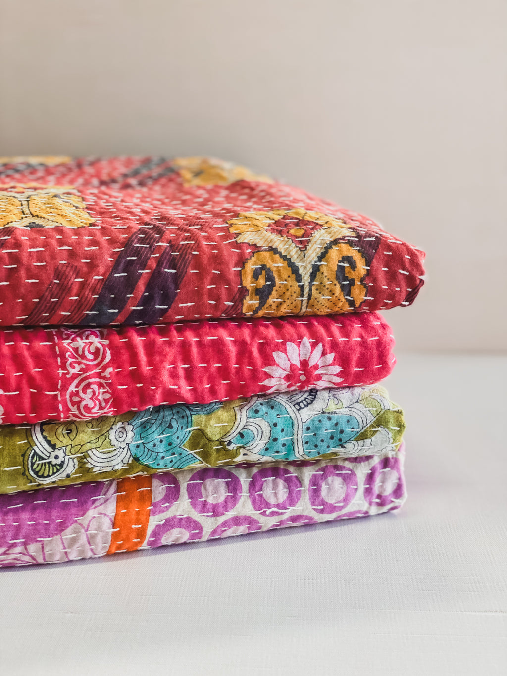 Vintage Kantha Quilt - Stitch And Feather