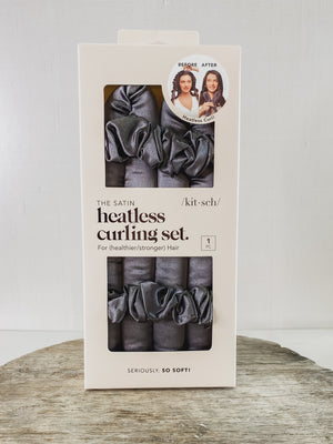 Satin Heatless Curling Set in Charcoal