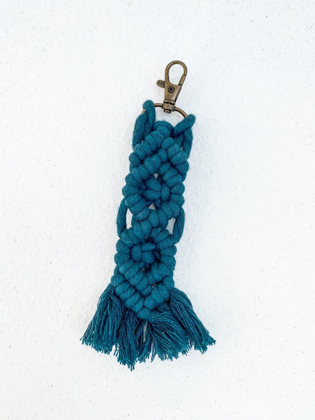 Macrame Keychain in Peacock - Stitch And Feather