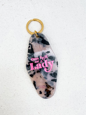 One Hell Of A Lady Keychain - Stitch And Feather