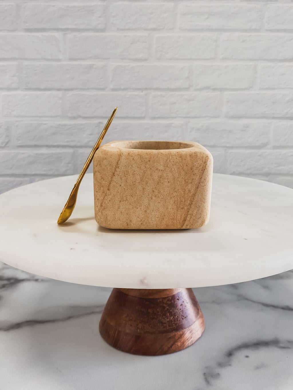 Pinch Pot With Brass Spoon - Stitch And Feather