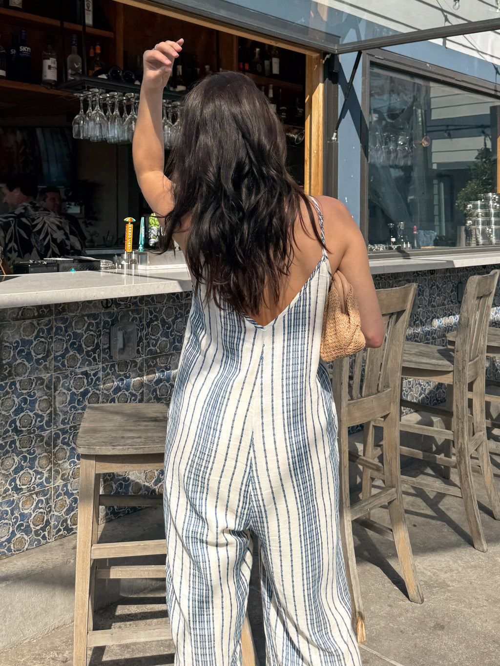 Drive By Stripe Cami Jumpsuit - Stitch And Feather