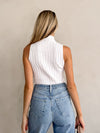 Erika Ribbed Top in White - Stitch And Feather