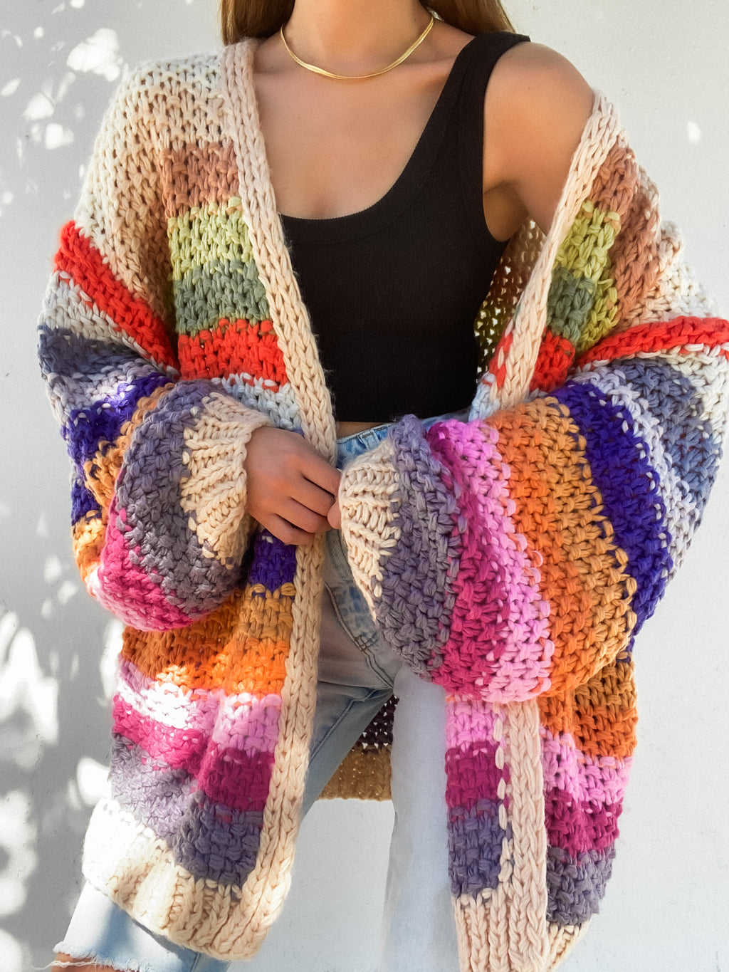 Rainbow Sherbet Knit Cardigan