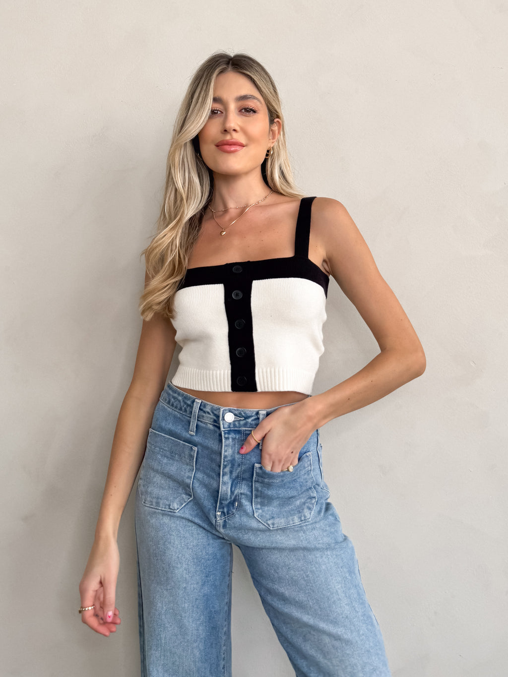Diana Knit Color Block Top - Stitch And Feather