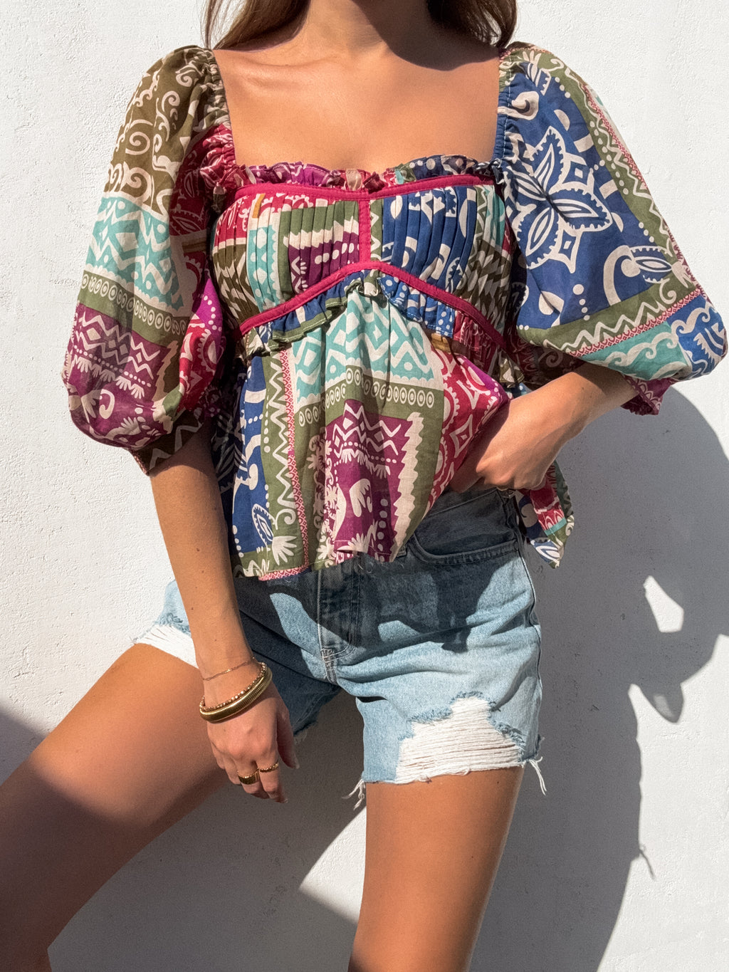 Lush Tide Babydoll Top - Stitch And Feather