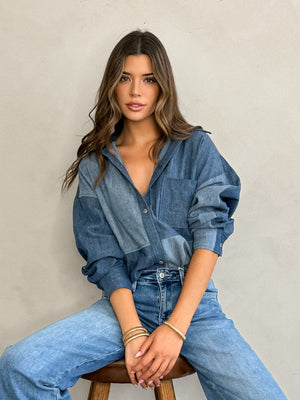 Tried and True Denim Button Down - Stitch And Feather